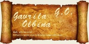 Gavrila Olbina vizit kartica